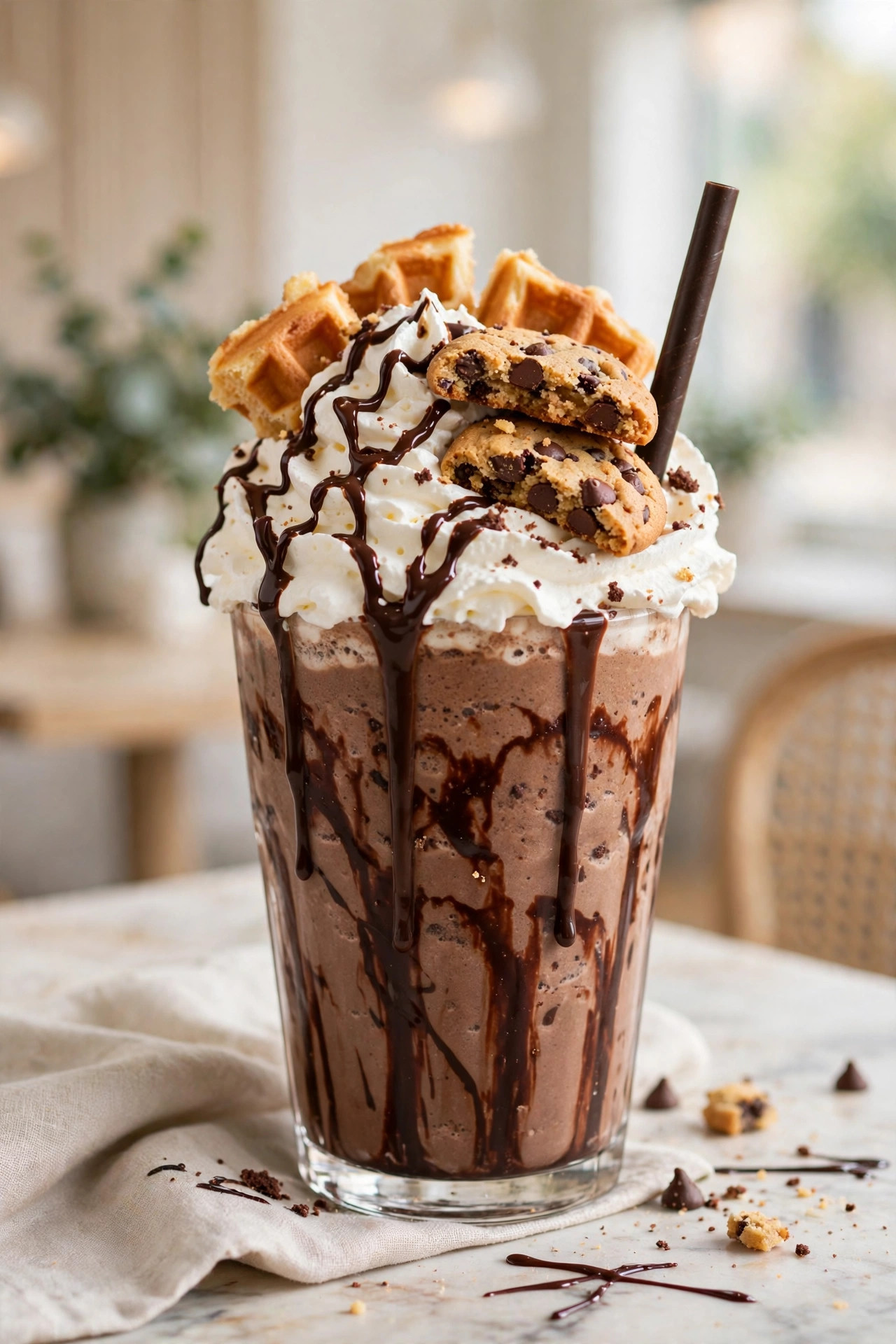 Freak shake stacked with toppings